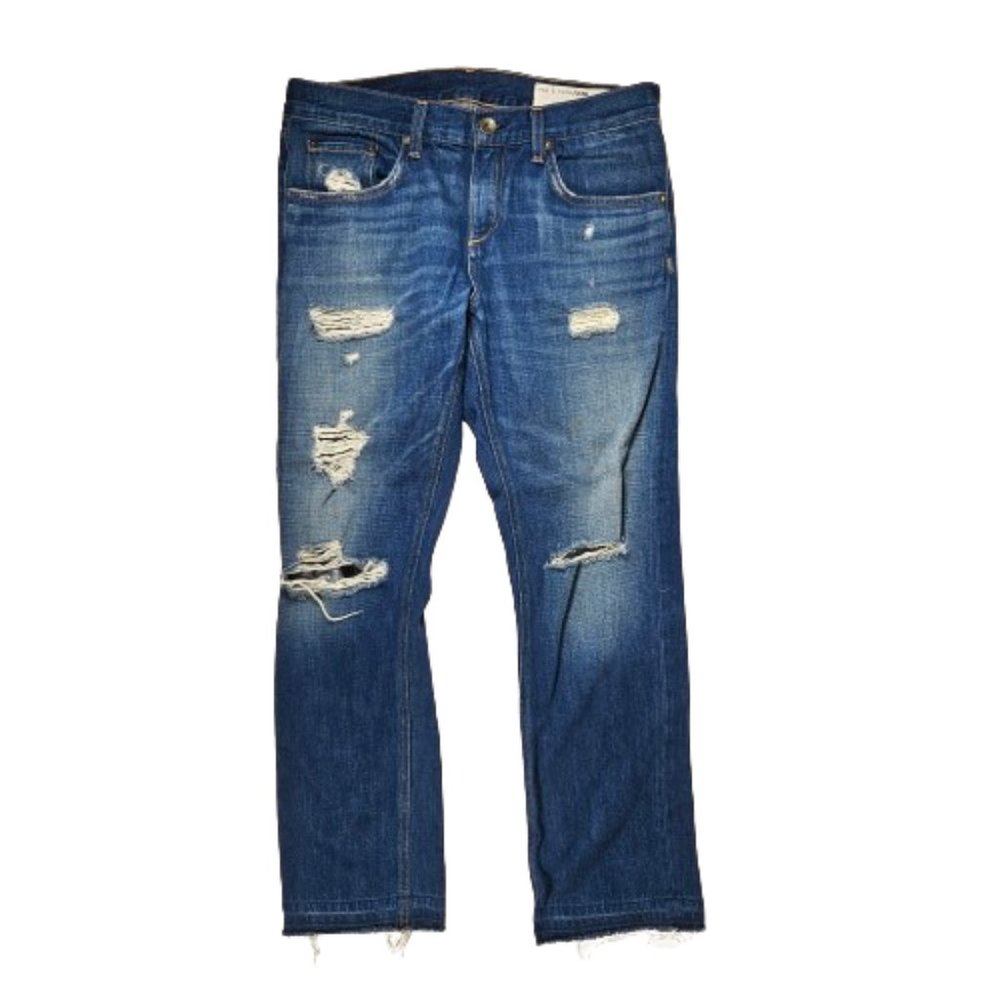 rag & bone Blue Jeans Modele Doris Women's Size 26 Raw Hem Cropped Distressed
